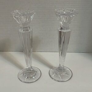 Marquis by Waterford crystal glass candleholders set of two clear heavy crystal
